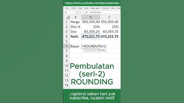 Rahasia Excel: Trik  bikin ada MROUNDUP,  Seruuu... #excel #tutorial #exceltips