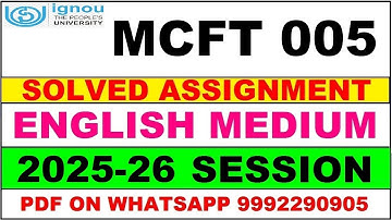 MCFT 005 solved assignment 2025-26 in English || mcft 005 solved assignment 2026 || mcft5 2025-26