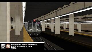 OpenBVE | R160 (M) Train | Metropolitan Av → Chambers St | Nassau St Local (Eastern Division Revamp)