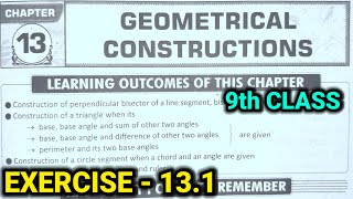 9th class | Maths | 13.Geometrical constructions chapter| Exercise-13.1| Question and answers