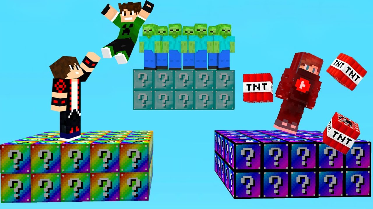 ماين كرافت : حـرب جزيرة بلوكات الحظ و لكن بلوكات حظ جديدة #5 !!؟ 😱🔥