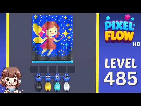 Pixel Flow Level 485 Solution Walkthrough
