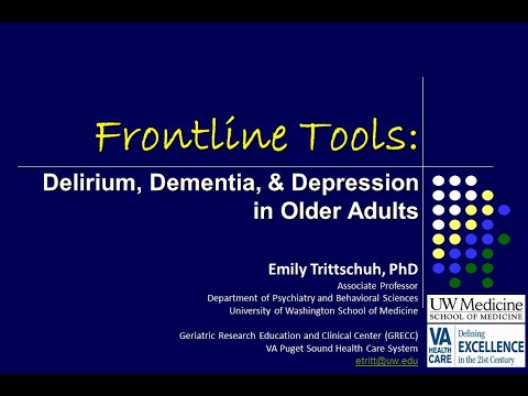 Frontline Tools Delirium, Depression, and Dementia in Older Adults
