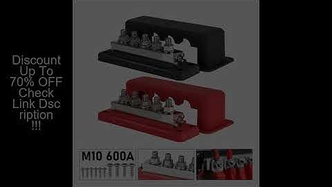600A 12-48V Bus Bar Terminal Power Distribution Block M10 Studs DC Positive Negative Terminal Block