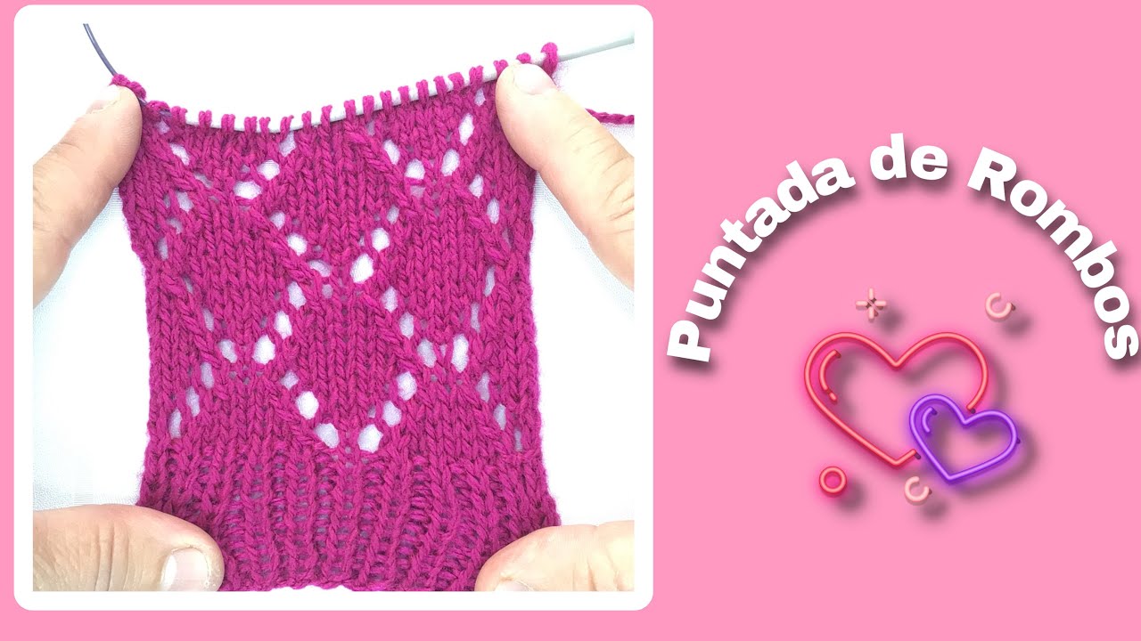 Красивый и простой ромбовидный шов #стежки #спицы #палочки