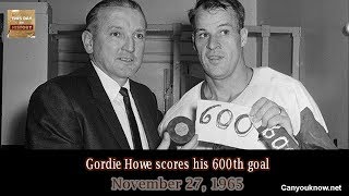 Gordie Howe scores his 600th goal