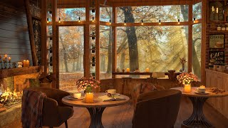 A Warm and 4K Cozy Coffee Shop | Smooth Piano Jazz Music for Relaxing, Studying and Working