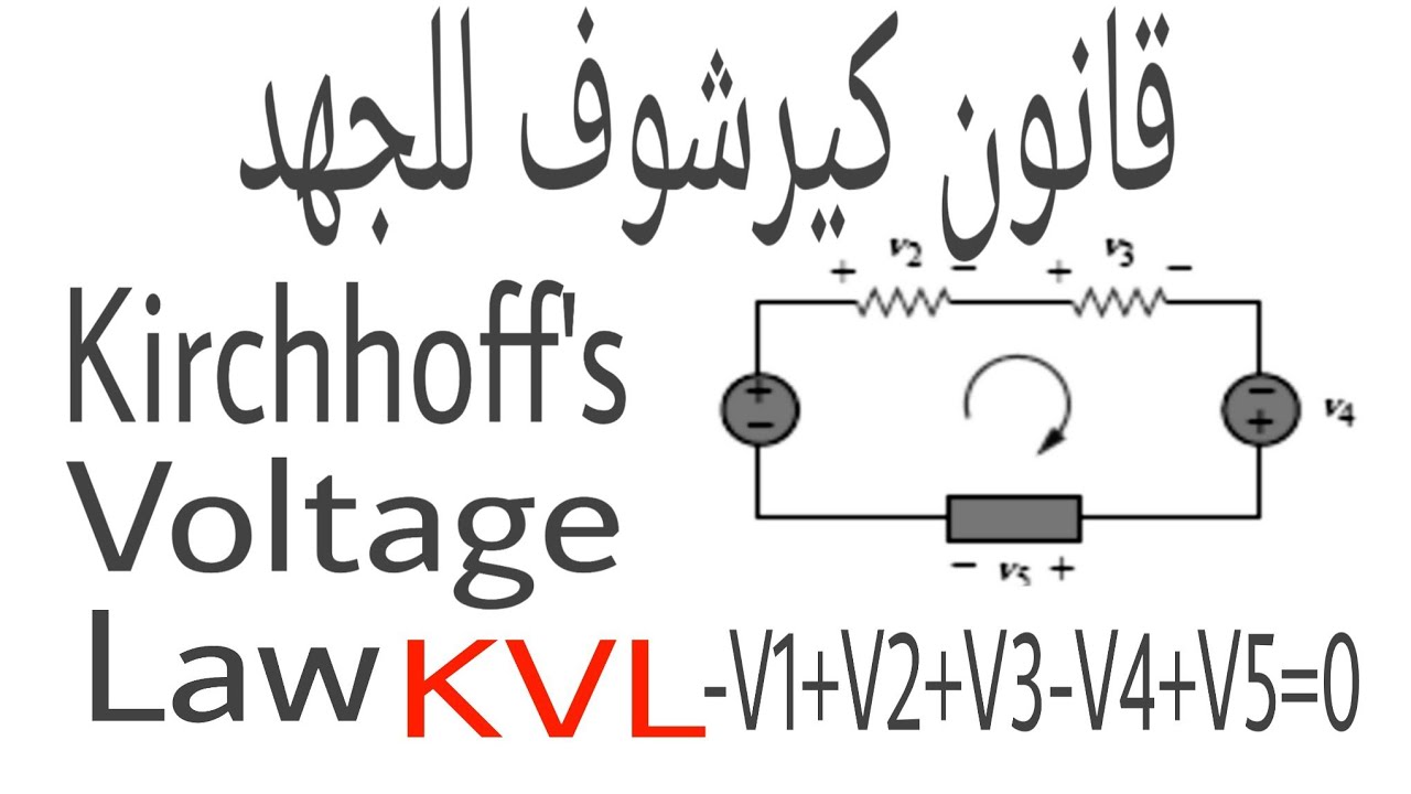 شرح قانون كيرشوف للجهد وكيفيه كتابه معادلته / أسس كهرباء /kirchhoff's voltage law