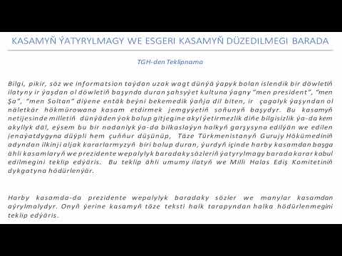 Kasamy Aýyrmak Teklibi | Türkmenistan