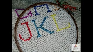 Cross stitch design alphabet || Alphabets by threads (J, K and L)