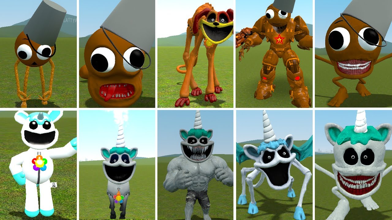 I DISCOVERED NEW EVOLUTIONARY FORMS OF THE KING BRUT TAPES VS POPPY UNICORN FAMILY IN GARRY'S MOD !