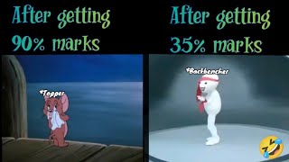 Toppers VS Backbenchers after publication of results (Tom and Jerry funny meme)