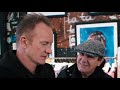 Sting &amp; Brian Johnson hug on the Bowery on a freezing cold NYC winter&#39;s day