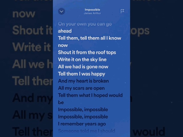 James Arthur: Impossible (Speed Up) | #Lyrics class=