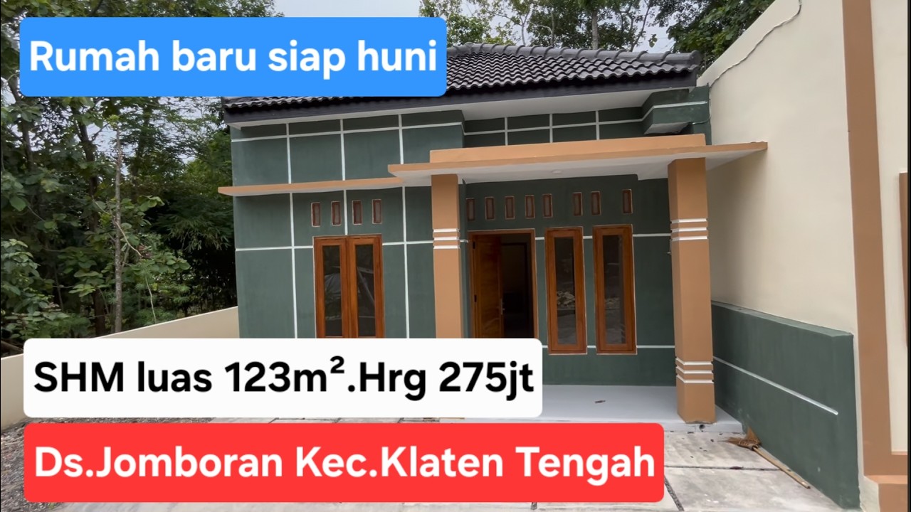 Rumah siap huni,bangunan baru SHM luas 123m².Hrg 275jt. Ds.Jomboran Kec.Klaten Tengah Kab.Klaten