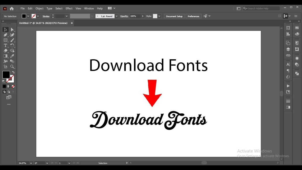 Download Fonts for Adobe Illustrator in Minutes | Full Guide in Urdu & Hindi!