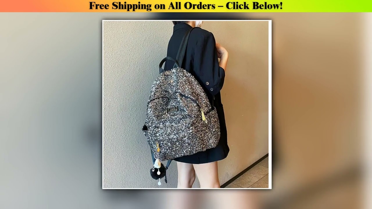 Silver Sequined Backpack Girls Large Capacity Mochila 2025 Fashion Trend College Style Shoulder