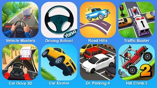 Vehicle Masters, Driving School and Parking, Road Hills, Traffic Buster, Car Drive 3D, Car Evolve screenshot 4