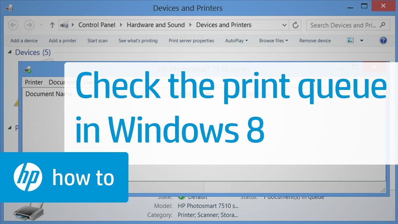 Checking the Print Queue in Windows 8