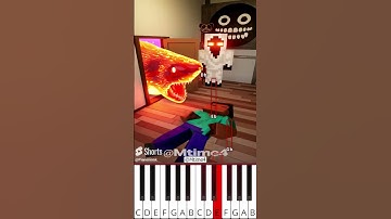 Entity 303 vs Herobrine Sleeping in Angry BABY SHARK 🦈😡 ROOM at 3AM(@Mtime4) - Octave Piano Tutorial