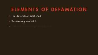 Tort Law tutorial: Traditional Rules on Defamation | quimbee.com