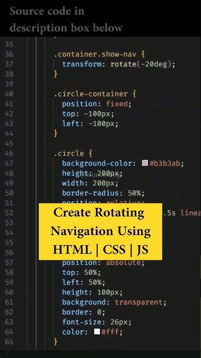 Create Rotating Navigation Using HTML | CSS | JS - YouTube