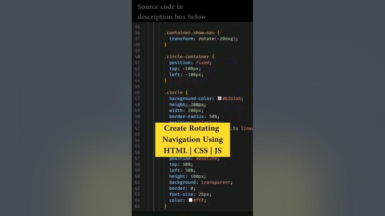 Create Rotating Navigation Using HTML | CSS | JS - YouTube