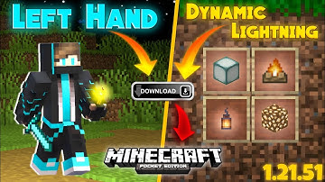 Left hand and dynamic lights addon in mcpe || #minecraft
