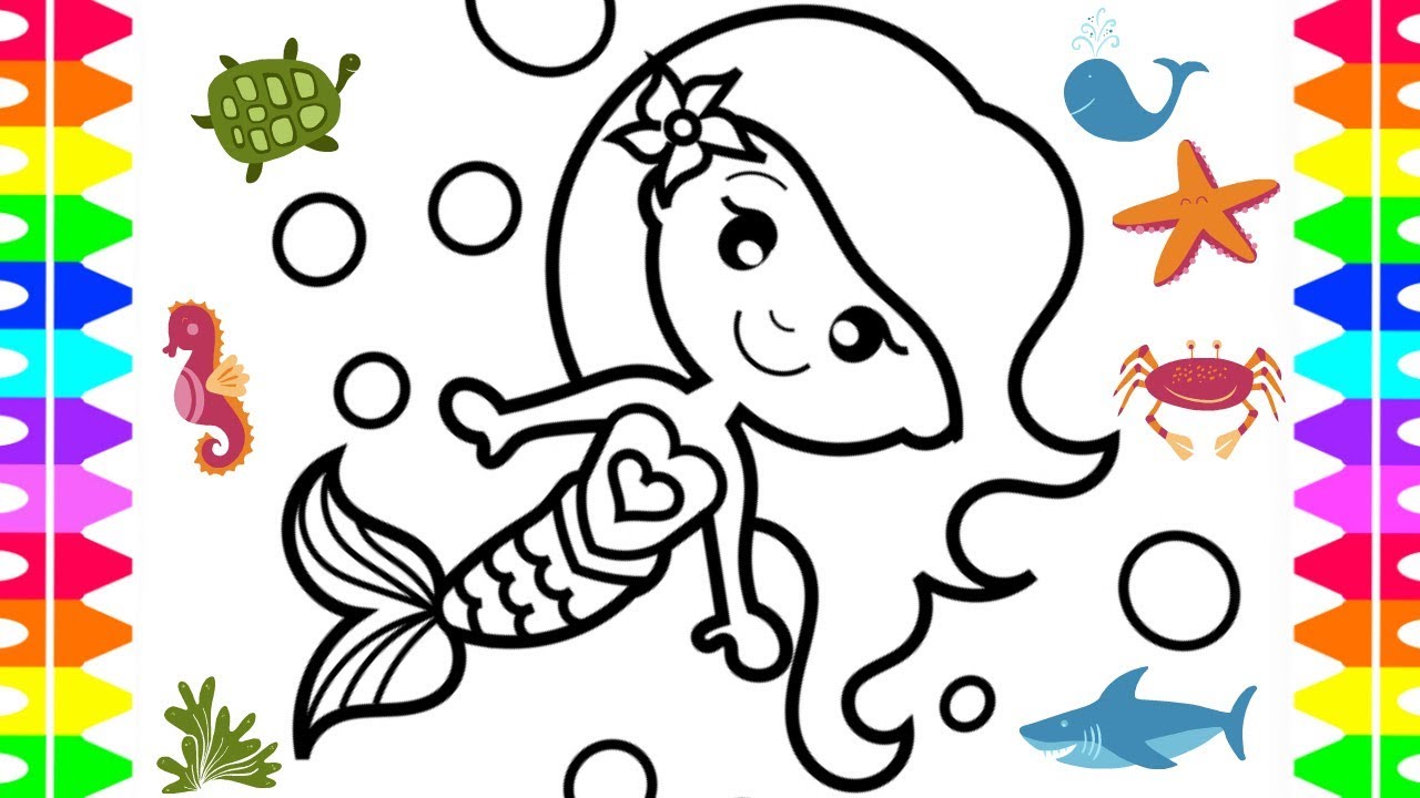 Featured image of post Simple Easy Mermaid Coloring Pages - Inside this printable mermaid coloring pack, there are 8 pages, each with a unique mermaid to color.