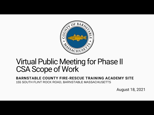 August 18, 2021 | Public Meeting: Former Municipal Fire Training Site Update
