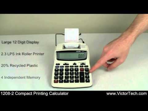 Victor 1208-2 12 Digit Compact Commercial Printing Calculator