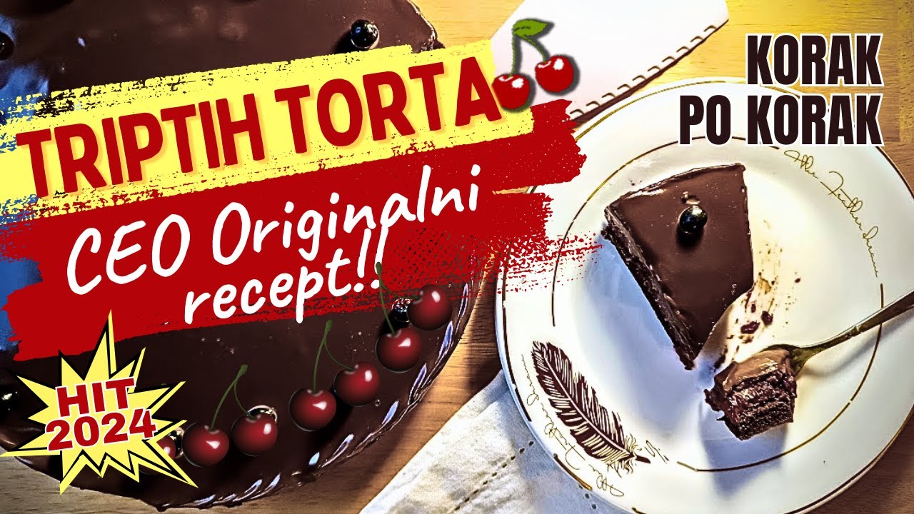 🍒 Triptih torta - Najpopularnija torta na internetu 2024 | Voćna čokoladna torta | Recept za tortu