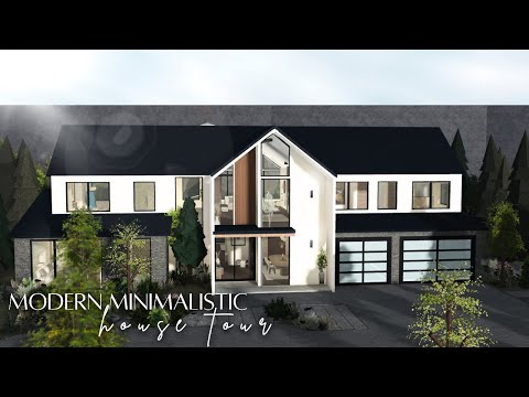 ⟡ modern minimalistic house tour ˎˊ˗ ┊ roblox bloxburg ୭ ˚.