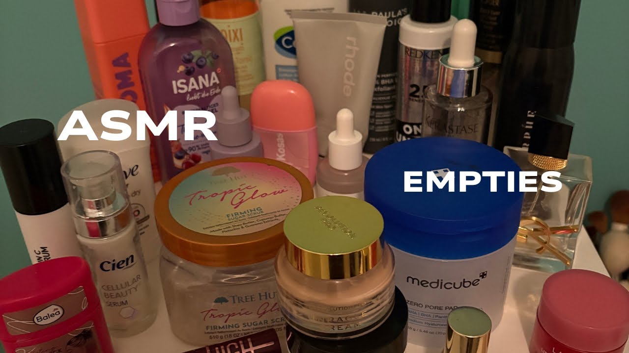 ASMR Product empties, speed reviews, lots of rambling & tapping