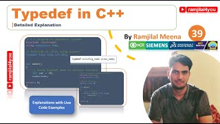 CPPB39 Typedef in C++ | typedef Vs #define | Macro | Need & Usage of typedef | Detailed Explaination