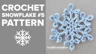 CROCHET SNOWFLAKE #5 - CROCHET SNOWFLAKE GARLAND/ CROCHET CHRISTMAS STAR/ CROCHET CHRISTMAS DOILY