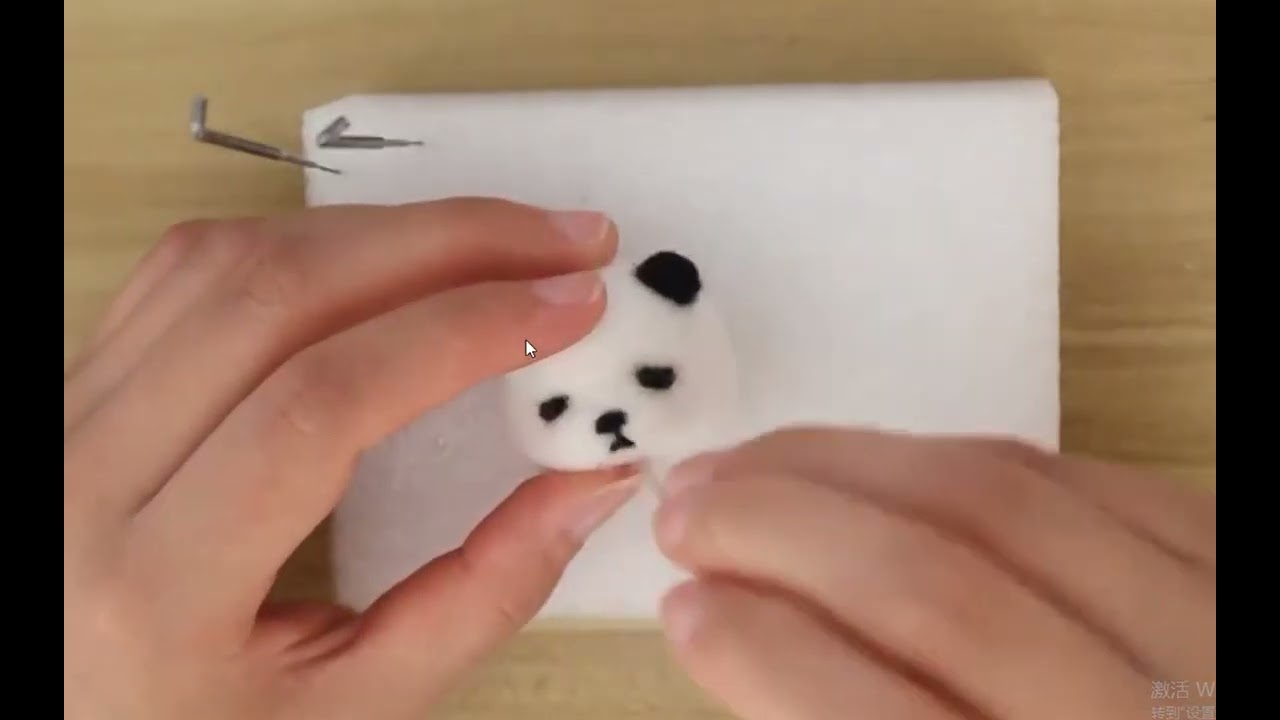 wool felt-panda cake蛋糕熊猫