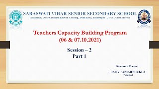 Teachers Capacity Building Program Session 2 (Part-1)