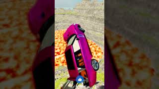 The Range Rover drives into lava vs Giant Lava Pit – BeamNG.drive 01 #beamng #shorts #beamngdrive