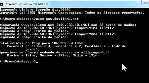 Como fazer teste de ping no cmd?