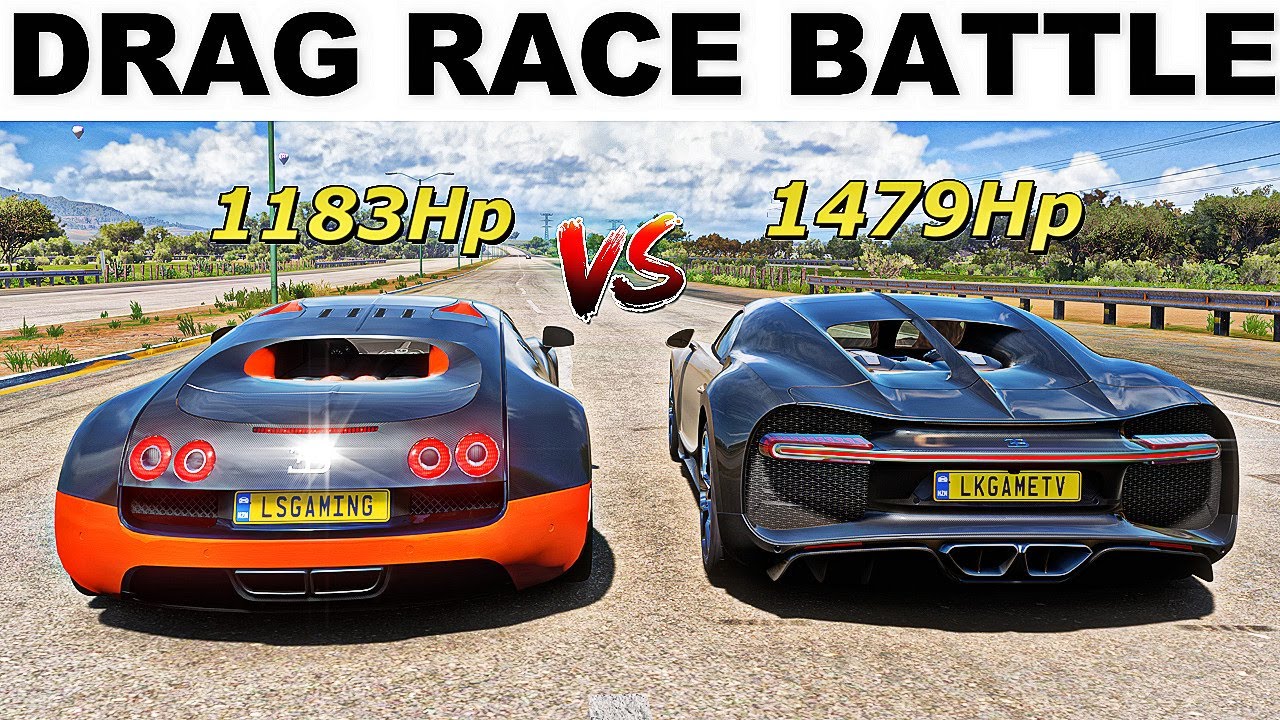 FH5 Dragrace Bugatti Veyron vs Bugatti Chiron YouTube