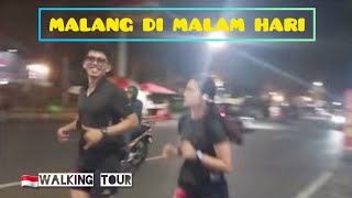 🇮🇩MALANG,  Suasana Malam Hari Tur Jalan Kaki Di Kawasan Stasiun Kota Baru