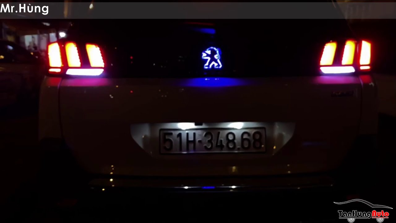 Độ đèn led hậu và logo xe peugeot 5008 siêu đẹp - youtube