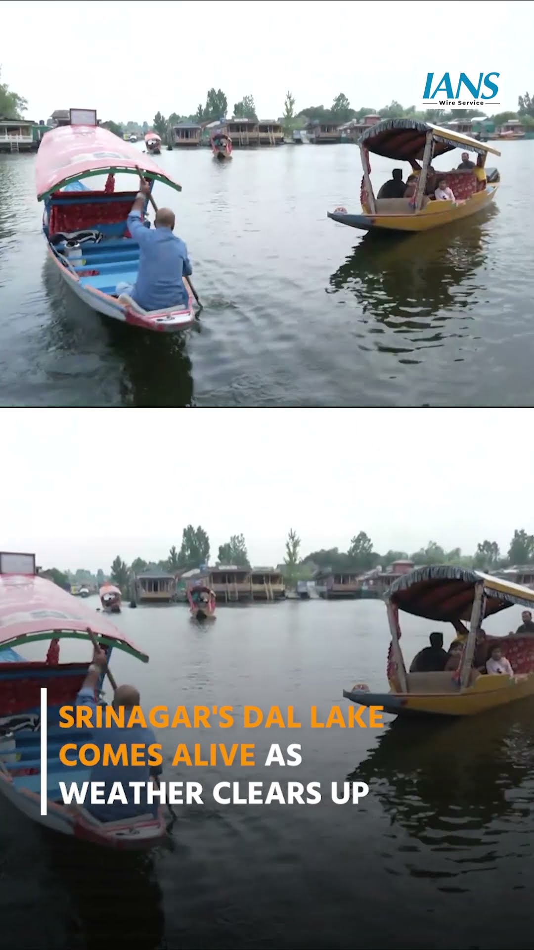 Tourists Enjoy Scenic Views at Dal Lake After Weather Improvement