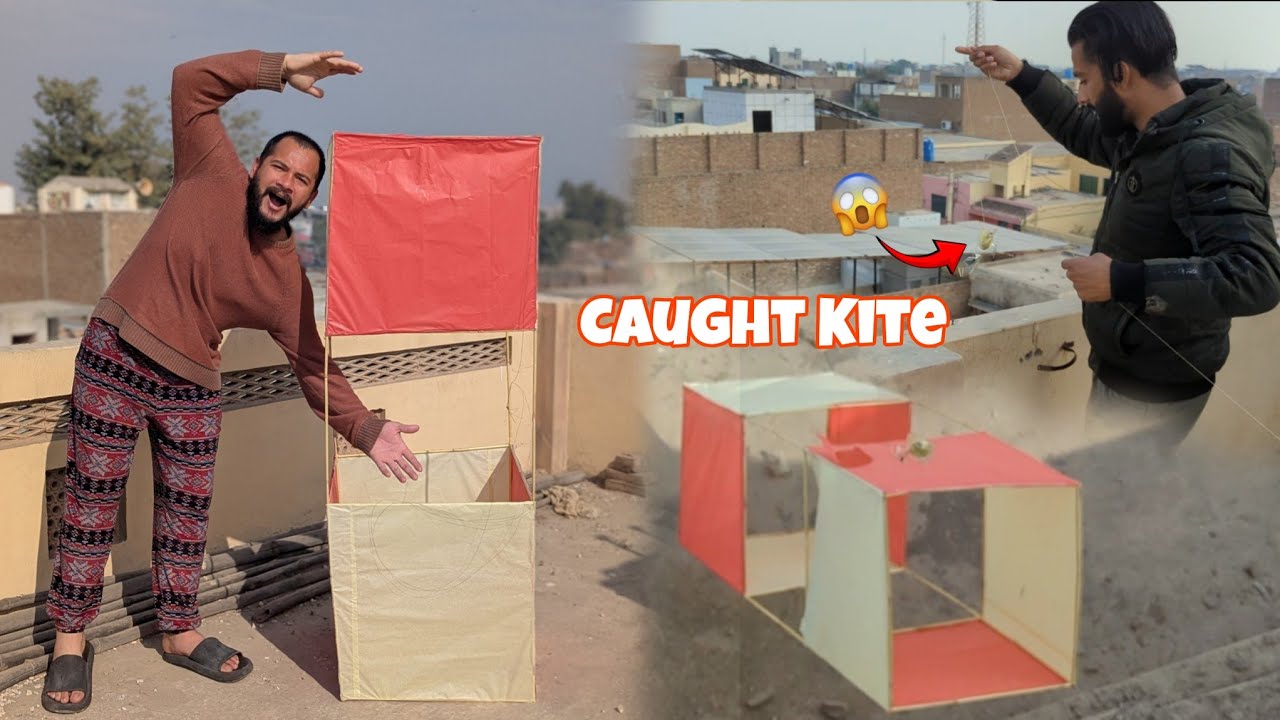 Flies Kite Caught With Ganthi Pecha & Tape || Dholi Kite Flying (part2) Catch Kite