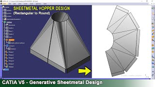 CATIA V5 Sheetmetal Hopper design - Tutorial for beginners