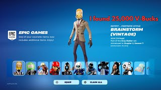 Logging into my Fortnite account after 2 years + finding 25,000 V-Bucks (rewards showcase)