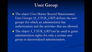 1. User Administration -  User Groups - Part 22