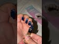 The contrast between the dark navy and soft blue wave design is everything #winternails #oceannails