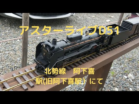 アスターライブD51 1/30,1番ゲージ (45 mm) 駅（旧阿下喜駅）にて
